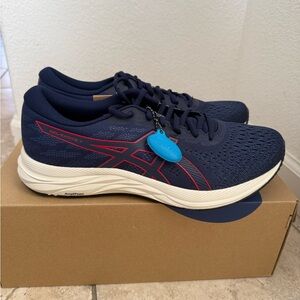 ASICS GEL-EXCITE 7 (1011A657-401) BLUE/RED MENS SIZE 11.5 BRAND NEW